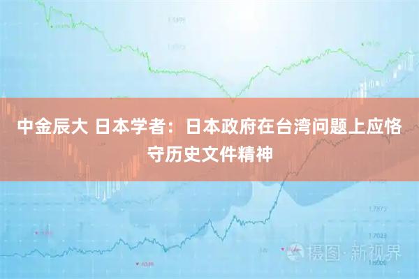 中金辰大 日本学者：日本政府在台湾问题上应恪守历史文件精神