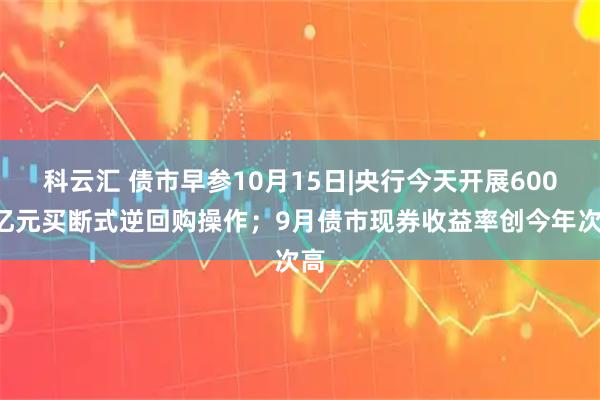 科云汇 债市早参10月15日|央行今天开展6000亿元买断式逆回购操作；9月债市现券收益率创今年次高