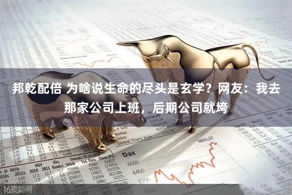 邦乾配倍 为啥说生命的尽头是玄学？网友：我去那家公司上班，后期公司就垮